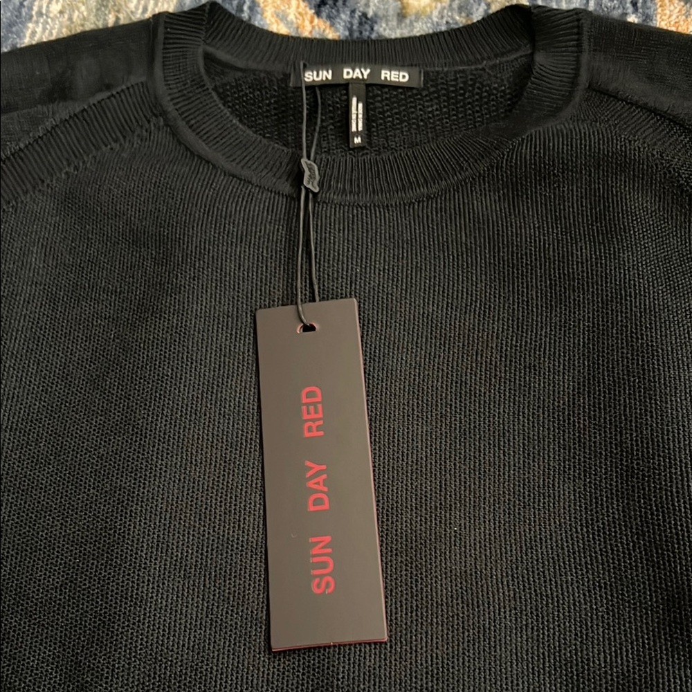 Sun day red by tiger woods Dark Crewneck Sweater